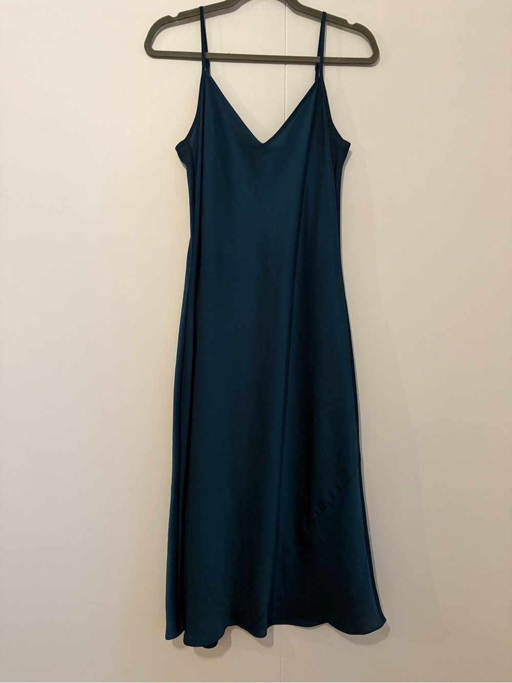 Wilfred Teal Midi Only Slip Satin Dress